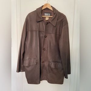 Vintage Roots Medium Brown Leather Coat